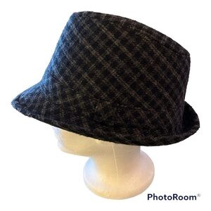 Fedora Grey/Black Checkered Excellent Condition